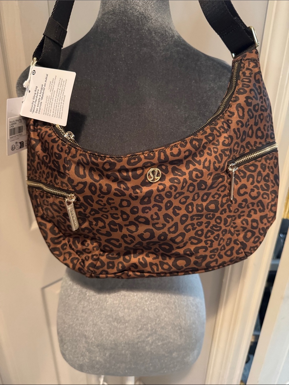 lululemon athletica Brown Leopard-Print Shoulder Bag